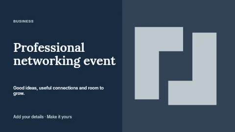 Professional networking event presentation cover template