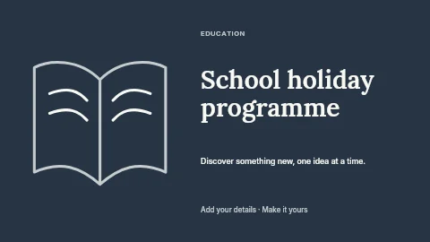 School holiday programme presentation cover template