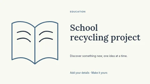 School recycling project presentation cover template