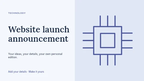 Website launch announcement presentation cover template