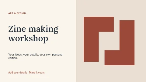 Zine making workshop presentation cover template