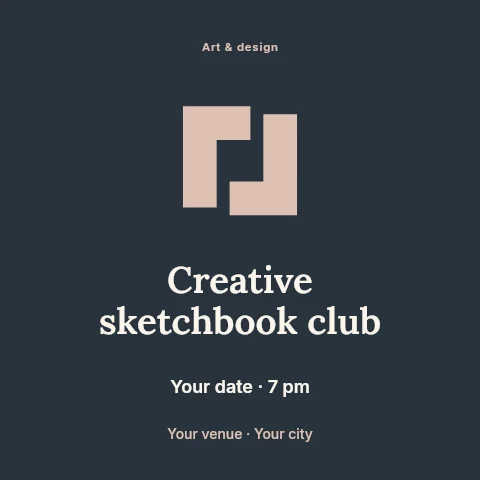 Creative sketchbook club social media post template