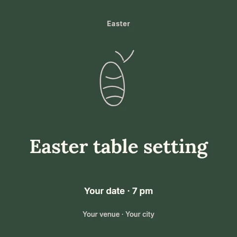 Easter table setting social media post template