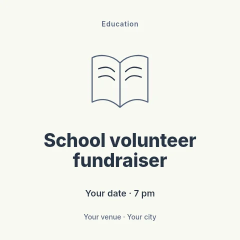 School volunteer fundraiser social media post template