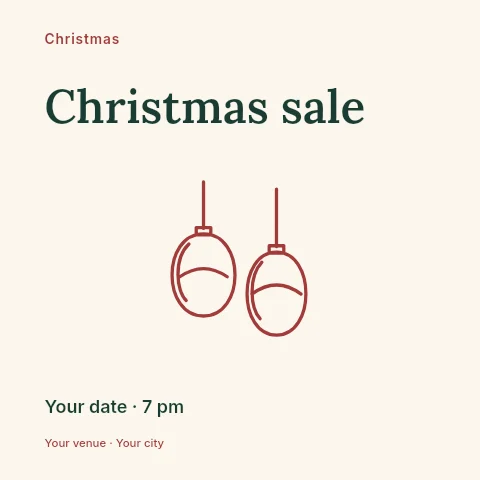 Christmas sale social media post template