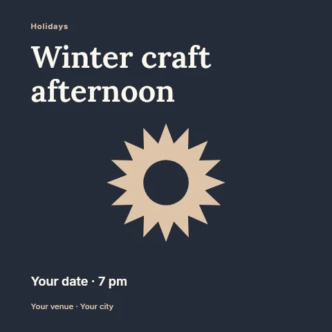 Winter craft afternoon social media post template