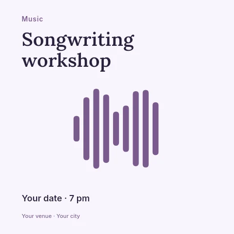 Songwriting workshop social media post template
