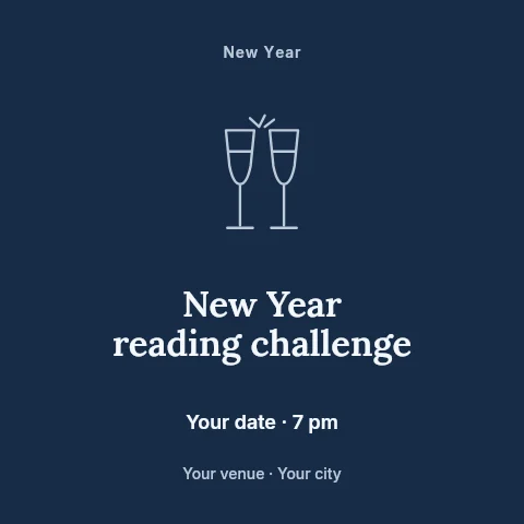 New Year reading challenge social media post template