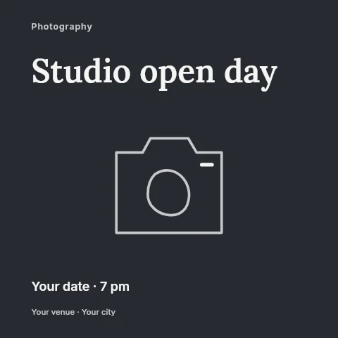 Studio open day social media post template