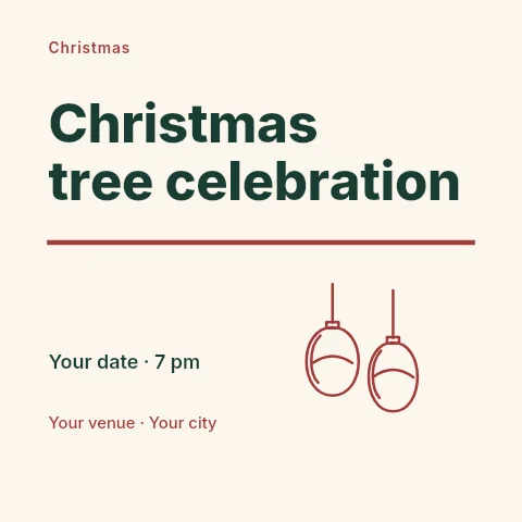 Christmas tree celebration social media post template