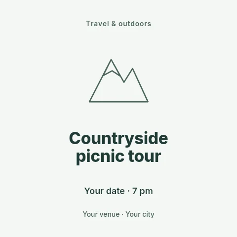 Countryside picnic tour social media post template