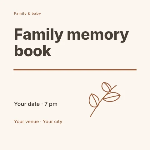 Family memory book social media post template