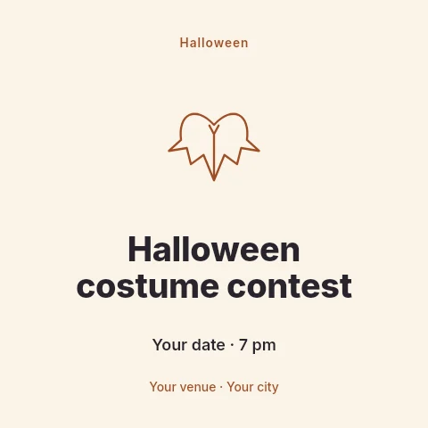 Halloween costume contest social media post template