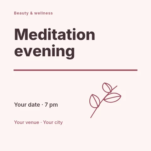 Meditation evening social media post template