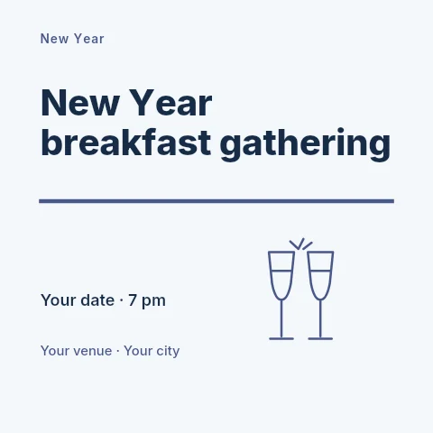 New Year breakfast gathering social media post template