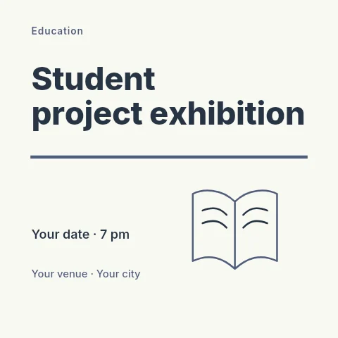 Student project exhibition social media post template