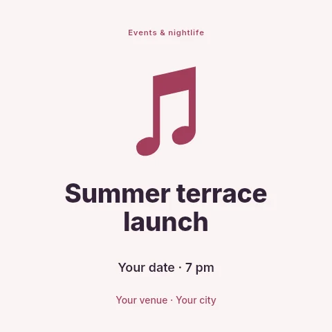 Summer terrace launch social media post template