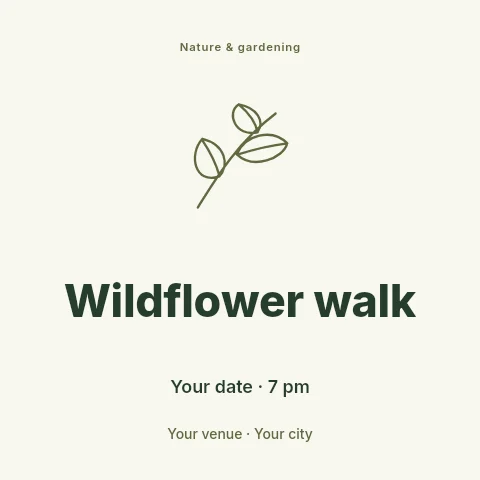 Wildflower walk social media post template