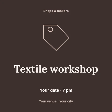 Textile workshop social media post template