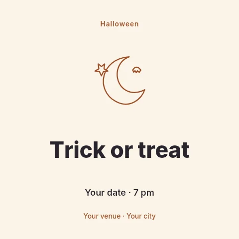 Trick or treat social media post template