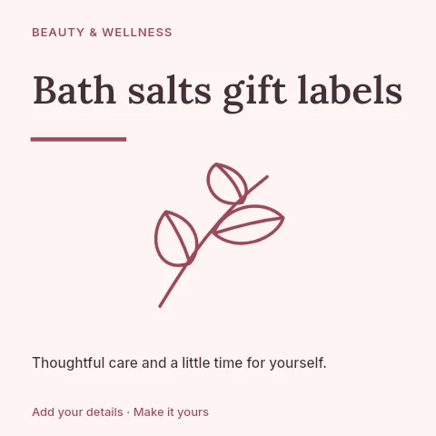Bath salts gift labels social media post template
