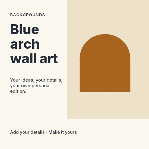 Blue arch wall art social media post template
