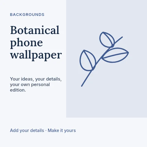 Botanical phone wallpaper social media post template