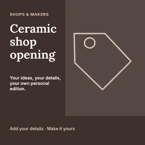 Ceramic shop opening social media post template