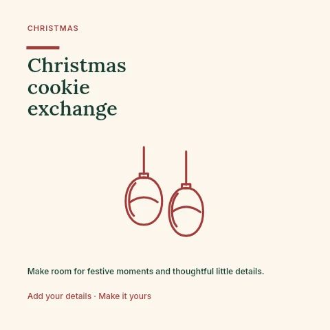 Christmas cookie exchange social media post template