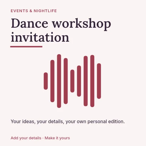 Dance workshop invitation social media post template