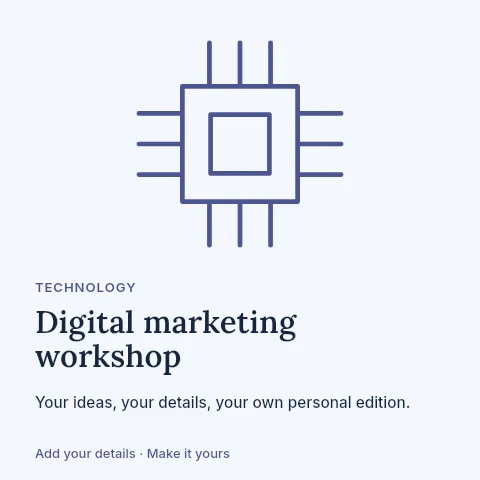 Digital marketing workshop social media post template