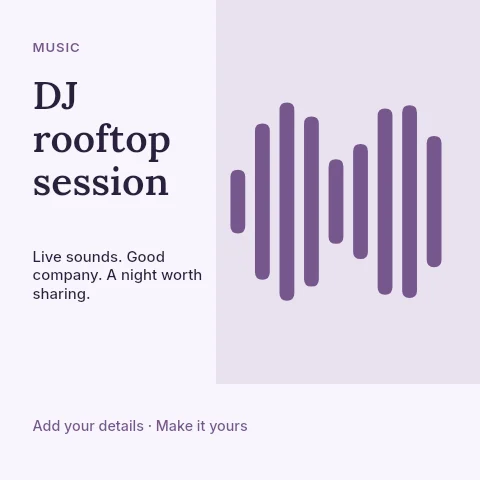 DJ rooftop session social media post template