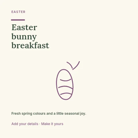 Easter bunny breakfast social media post template