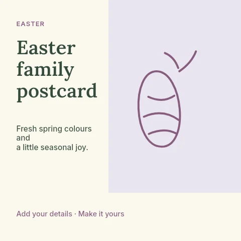 Easter family postcard social media post template