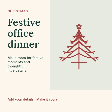 Festive office dinner social media post template