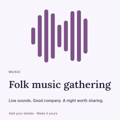 Folk music gathering social media post template