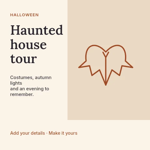 Haunted house tour social media post template