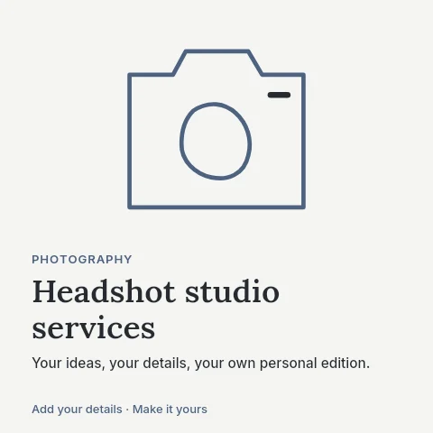 Headshot studio services social media post template