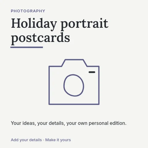 Holiday portrait postcards social media post template
