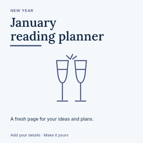 January reading planner social media post template