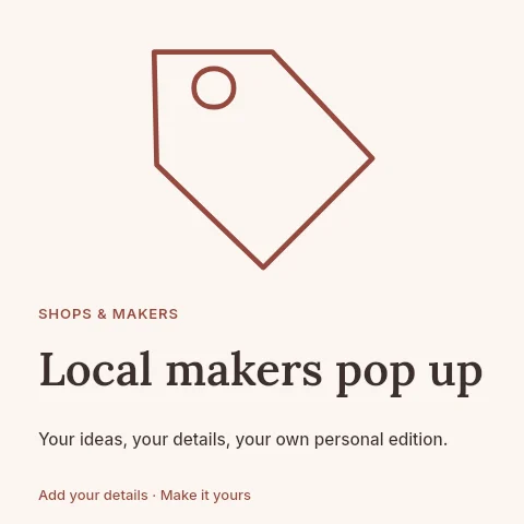 Local makers pop up social media post template