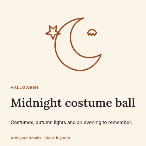 Midnight costume ball social media post template