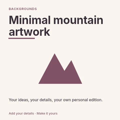Minimal mountain artwork social media post template
