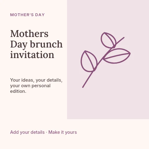 Mothers Day brunch invitation social media post template