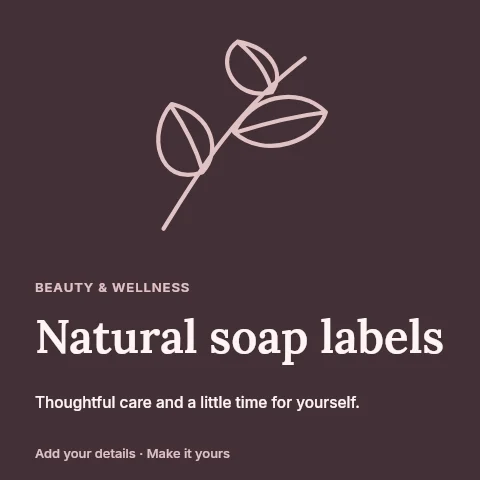 Natural soap labels social media post template