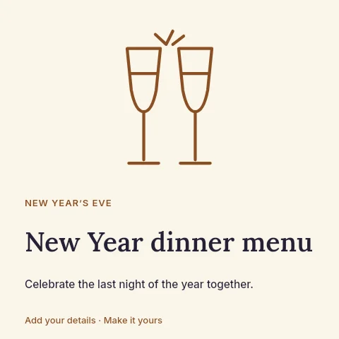 New Year dinner menu social media post template