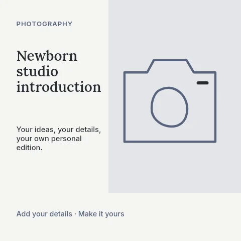 Newborn studio introduction social media post template