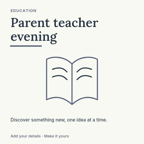 Parent teacher evening social media post template