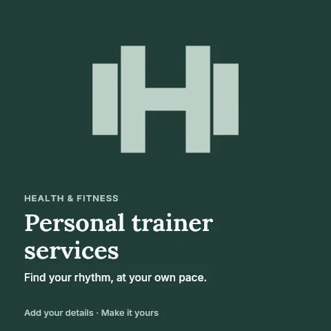 Personal trainer services social media post template