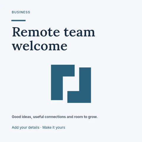 Remote team welcome social media post template